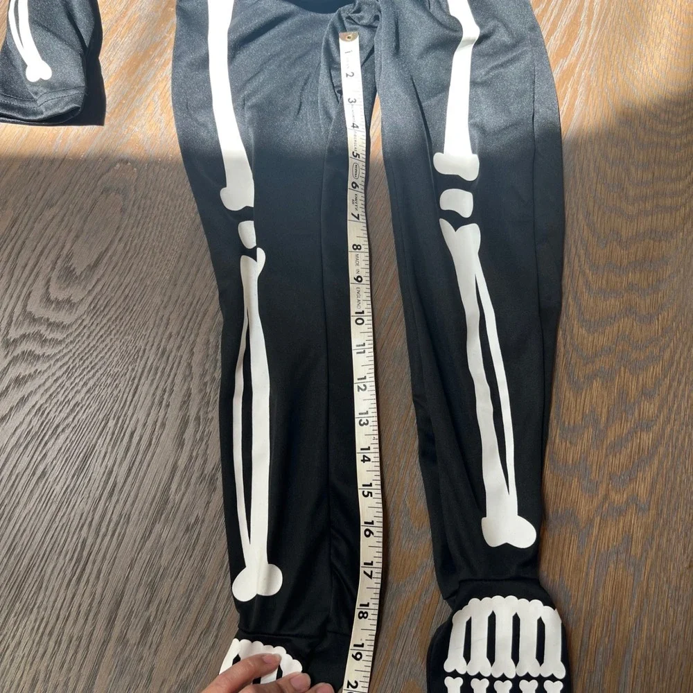🌊Skeleton Costume Jumpsuit with Bow Tie Halloween Cosplay Outfit
